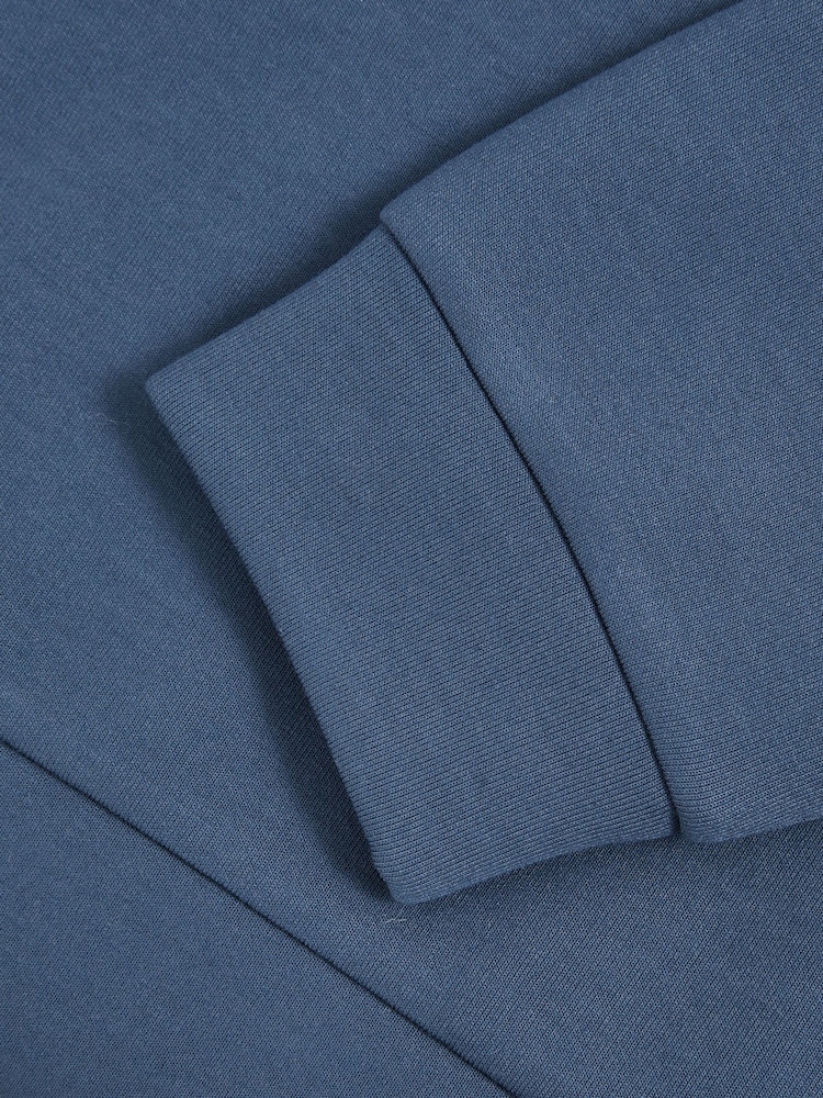 Reiss Ocean Blue Fabien Interlock Jersey Hoodie - Image 4 of 4