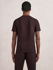 Reiss Cherry Red Bradley Interlock Jersey Crew Neck T-Shirt - Image 5 of 6