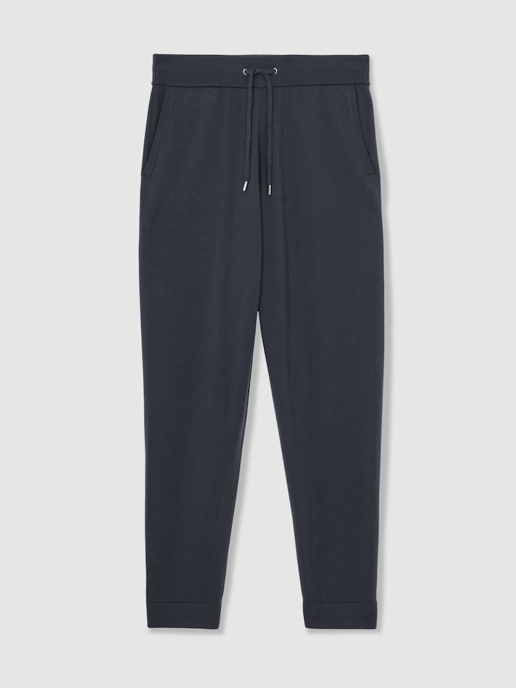 Reiss Midnight Navy Billings Merino Wool Cuffed Joggers - Image 2 of 7 Reiss Midnight Navy Billings Merino Wool Cuffed Joggers - Image 2 of 7