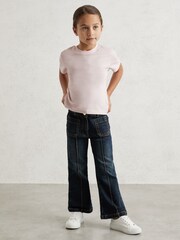 Reiss Pink Belle Cotton Crew Neck T-Shirt - Image 1 of 4