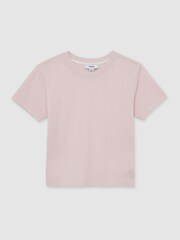 Reiss Pink Belle Cotton Crew Neck T-Shirt - Image 2 of 4