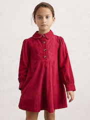 Reiss Lyra Corduroy Long-Sleeve Collared Dress - صورة 3 من 4