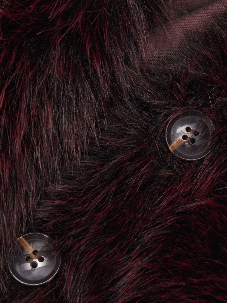 Reiss Burgundy Marco Faux-Fur Coat - Image 4 of 4