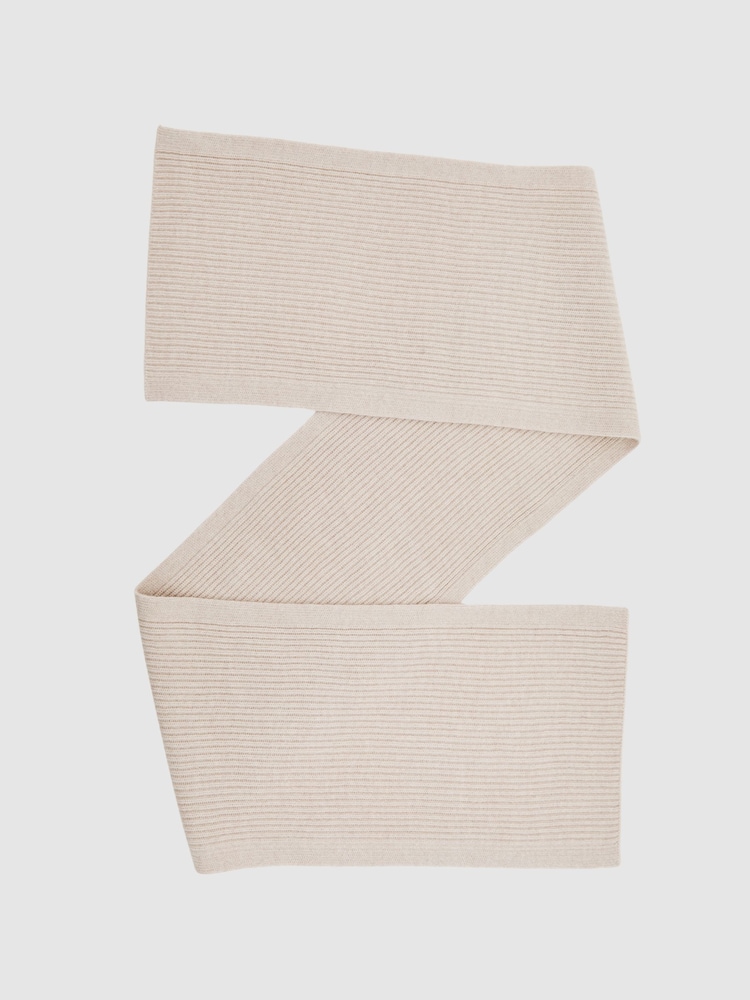Reiss Light Oatmeal Melange Chesterfield Scarf - Image 1 of 5
