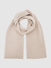 Reiss Light Oatmeal Melange Chesterfield Scarf - Image 3 of 5