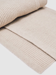 Reiss Light Oatmeal Melange Chesterfield Scarf - Image 4 of 5