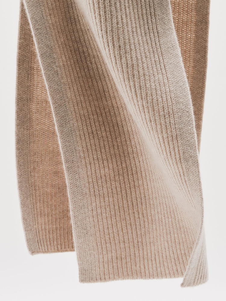 Reiss Light Oatmeal Melange Chesterfield Scarf - Image 5 of 5