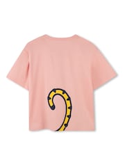 KENZO KIDS Pink Tiger Graphic Logo Short Sleeve T-Shirt - Image 2 of 3