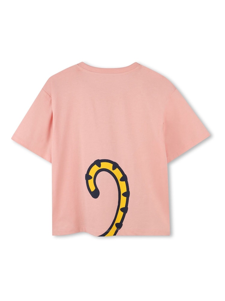 KENZO KIDS Pink Tiger Graphic Logo Short Sleeve T-Shirt - Image 2 of 3