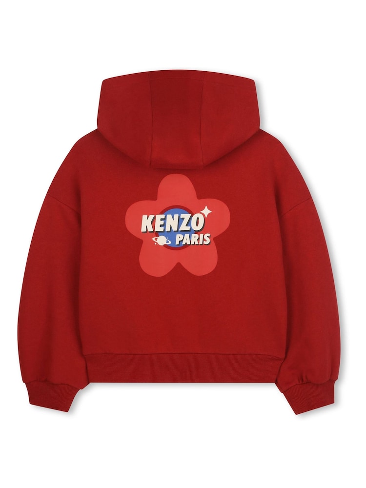 KENZO KIDS Red Floral Back Graphic Logo Hoodie - Image 2 of 2