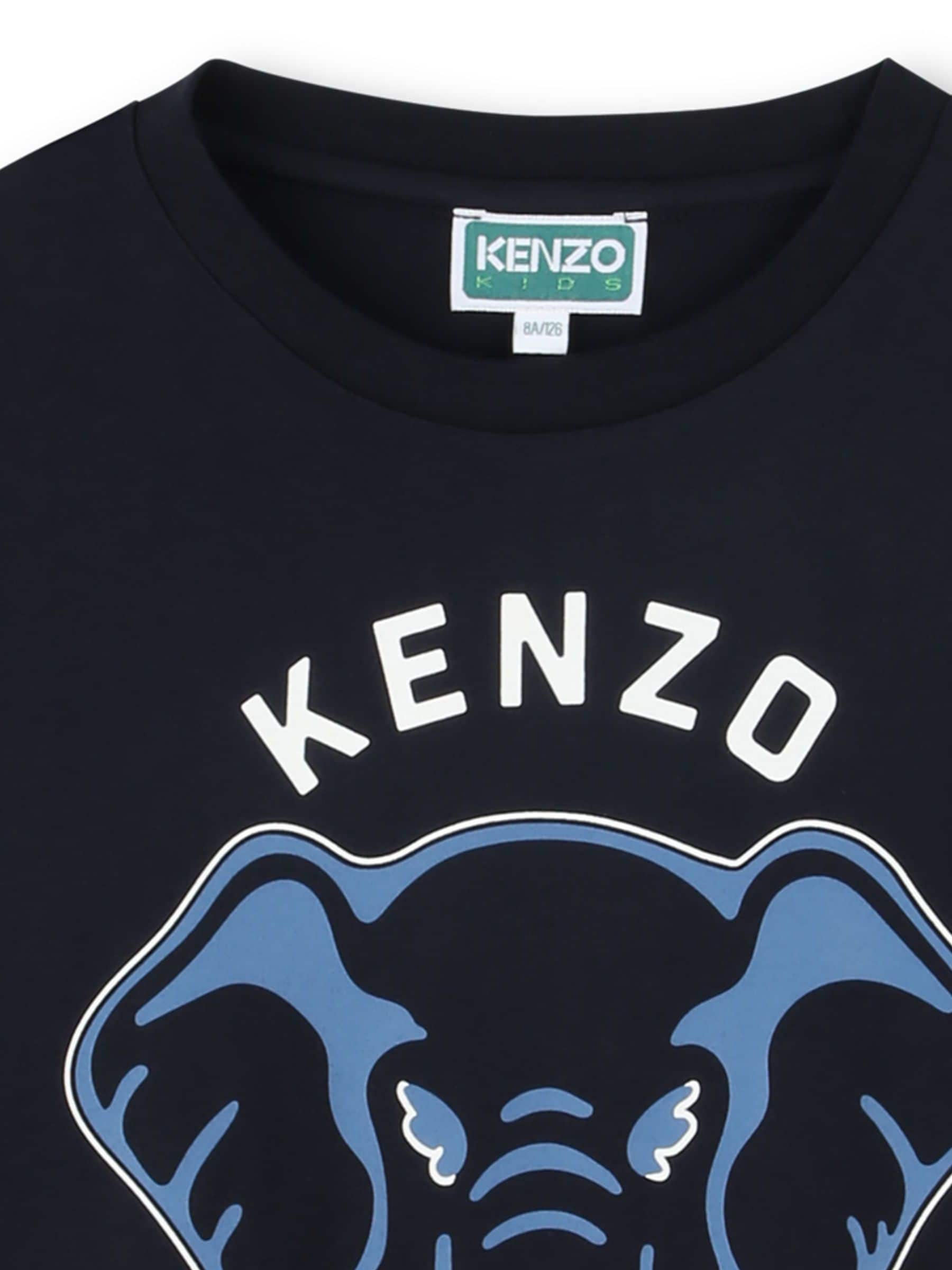 Next：日本 Kenzo Kids ブルー エレファント グラフィック ロゴ 半袖 T