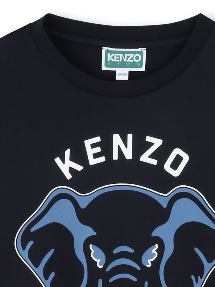 Kenzo Kids Blue Elephant Graphic Logo Short Sleeve T-Shirt - Bild 3 von 3