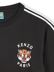 Kenzo Kids Blue Embroidered Chest Logo Short Sleeve T-Shirt - صورة 3 من 3