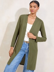 Verde cáqui - Cardigan Lipsy Longline - Imagem 1 de 4