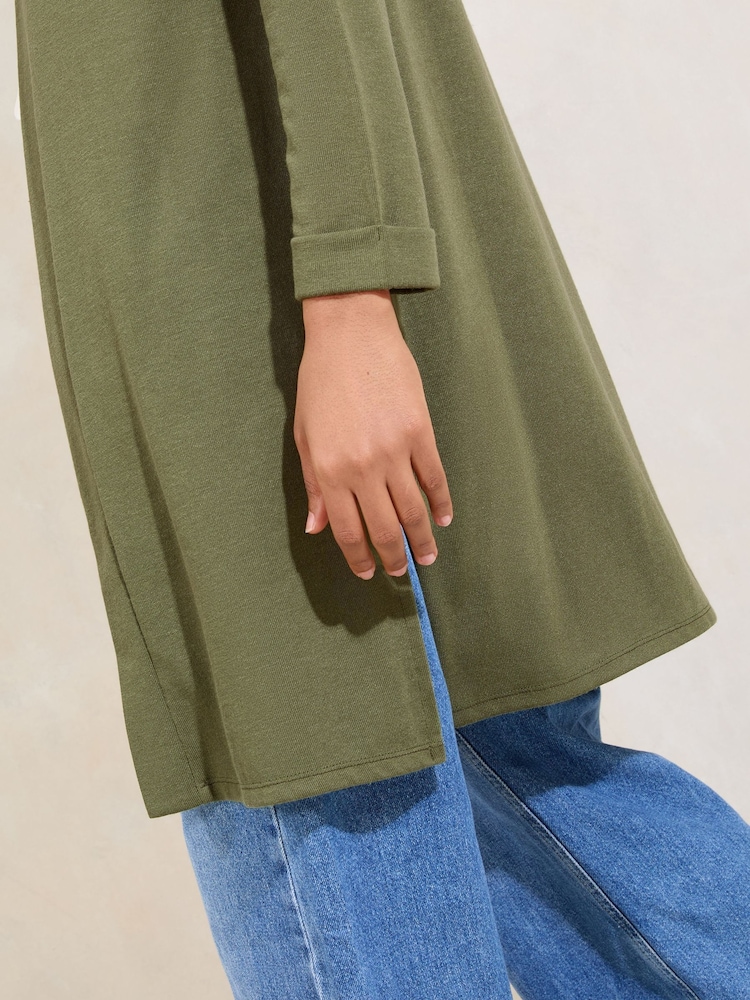 Verde cáqui - Cardigan Lipsy Longline - Imagem 2 de 4