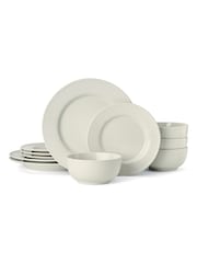 Mikasa 12 Piece White Cranborne Stoneware Dinners Set - Image 1 of 6