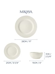 Mikasa 12 Piece White Cranborne Stoneware Dinners Set - Image 4 of 6