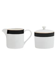 Mikasa Set of 2 White Luxe Deco Ceramic Milk Jugs and Sugar Bowls - Image 3 of 6