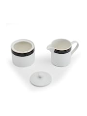 Mikasa Set of 2 White Luxe Deco Ceramic Milk Jugs and Sugar Bowls - Image 4 of 6