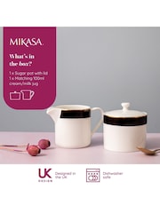 Mikasa Set of 2 White Luxe Deco Ceramic Milk Jugs and Sugar Bowls - Image 5 of 6