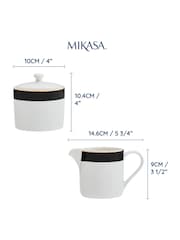 Mikasa Set of 2 White Luxe Deco Ceramic Milk Jugs and Sugar Bowls - Image 6 of 6