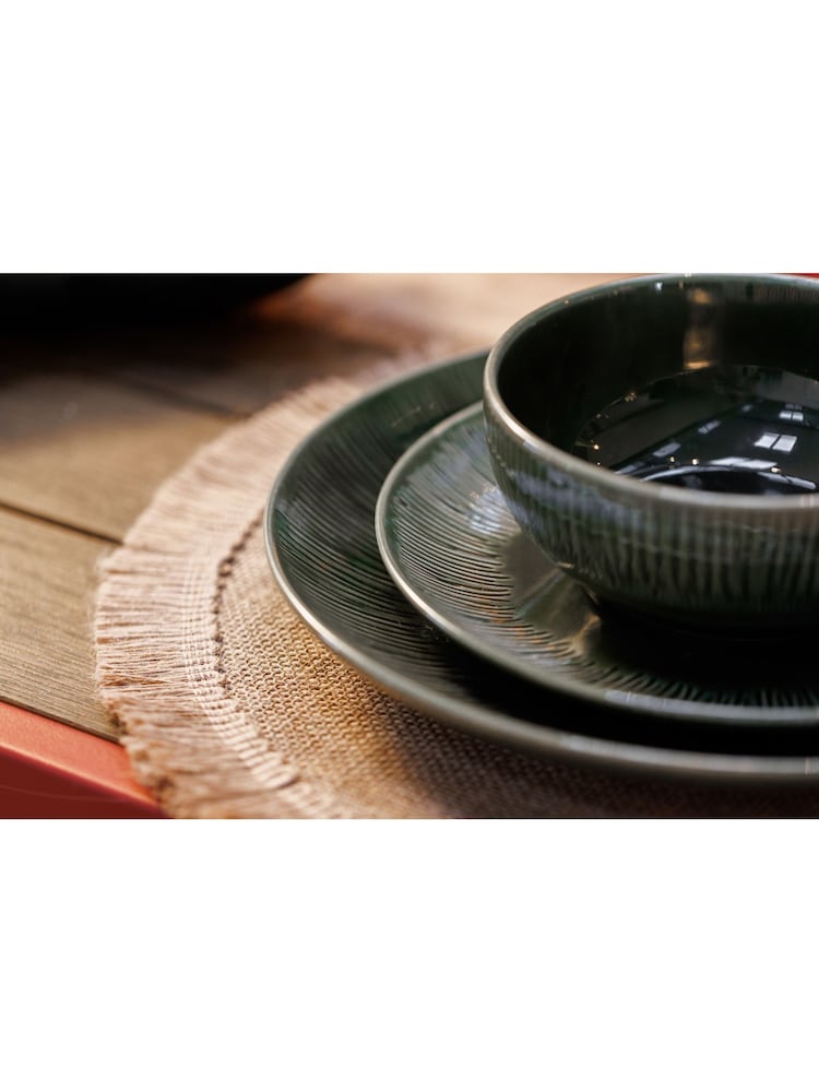 Mikasa 12 Piece Green Jardin Ceramic Dinner Set - Image 2 of 6