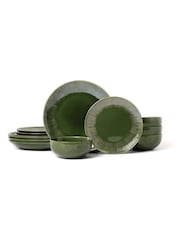 Mikasa 12 Piece Green Jardin Ceramic Dinner Set - Image 3 of 6