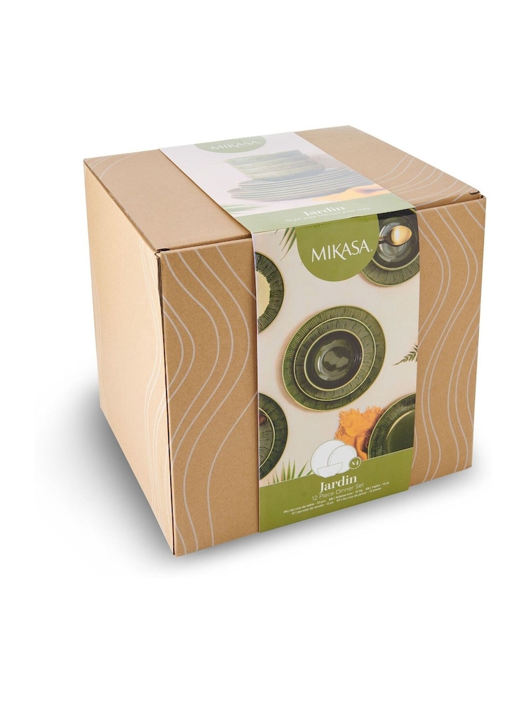 Mikasa 12 Piece Green Jardin Ceramic Dinner Set - Image 6 of 6 Mikasa 12 Piece Green Jardin Ceramic Dinner Set - Image 6 of 6