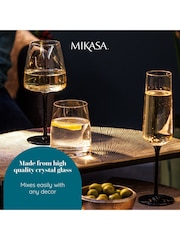 Mikasa Set of 4 Clear Palermo Crystal Stemless Wine Glass - Image 4 of 6