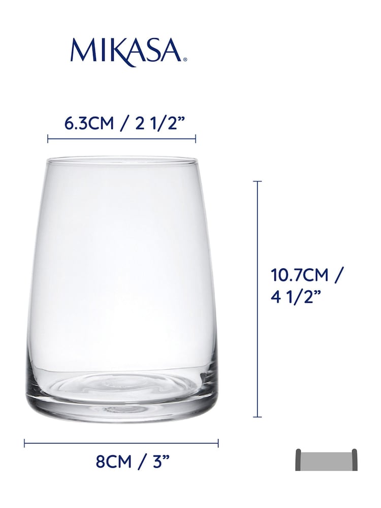 Mikasa Set of 4 Clear Palermo Crystal Stemless Wine Glass - Image 5 of 5