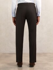 Reiss Chocolate Brown Oscar Regular-Fit Wool-Blend Suit Trousers - Image 5 of 6