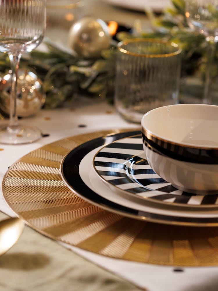 Mikasa 12 Piece White Luxe Deco China Dinnerware Set - Image 1 of 6