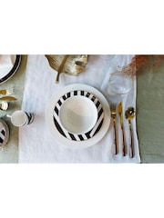 Mikasa 12 Piece White Luxe Deco China Dinnerware Set - Image 2 of 6