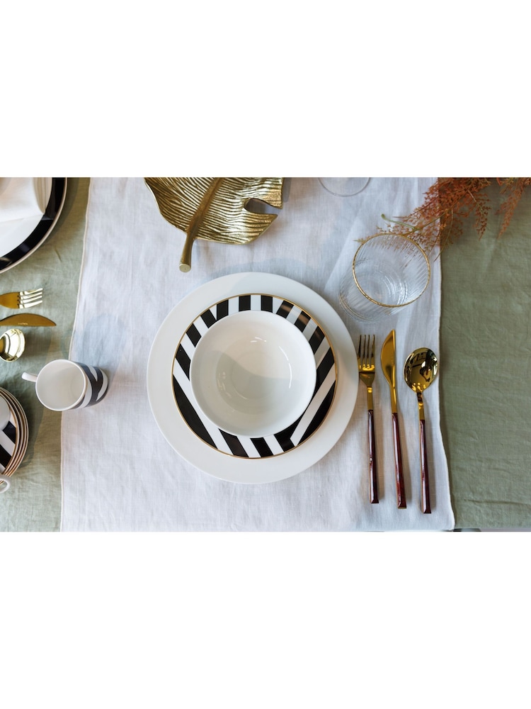 Mikasa 12 Piece White Luxe Deco China Dinnerware Set - Image 2 of 6