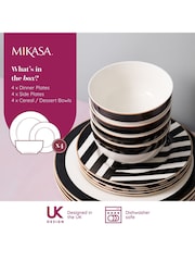 Mikasa 12 Piece White Luxe Deco China Dinnerware Set - Image 5 of 6