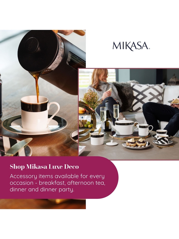 Mikasa 12 Piece White Luxe Deco China Dinnerware Set - Image 6 of 6