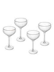 Mikasa Set of 4 Gold Sorrento Crystal Coupe Champagne Glasses - Image 4 of 6