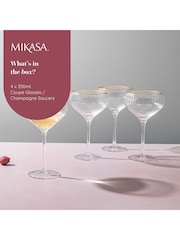 Mikasa Set of 4 Gold Sorrento Crystal Coupe Champagne Glasses - Image 5 of 6
