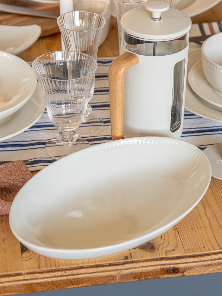 Mikasa White Large Cranborne Oval Ceramic Serving Dish - Image 2 of 5