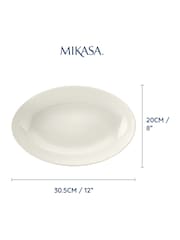 Mikasa White Large Cranborne Oval Ceramic Serving Dish - Image 3 of 5