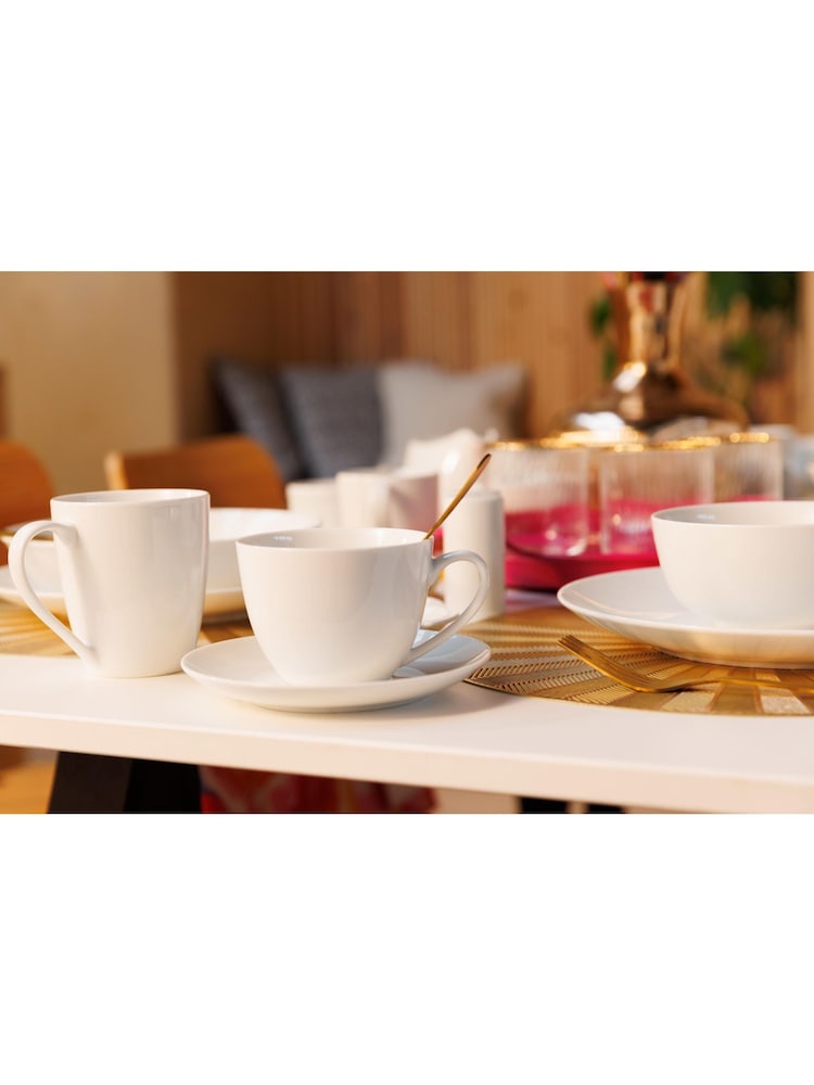 Mikasa Set of 4 White Chalk Porcelain Mugs - Image 1 of 6