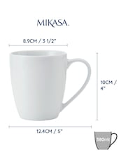 Mikasa Set of 4 White Chalk Porcelain Mugs - Image 5 of 6