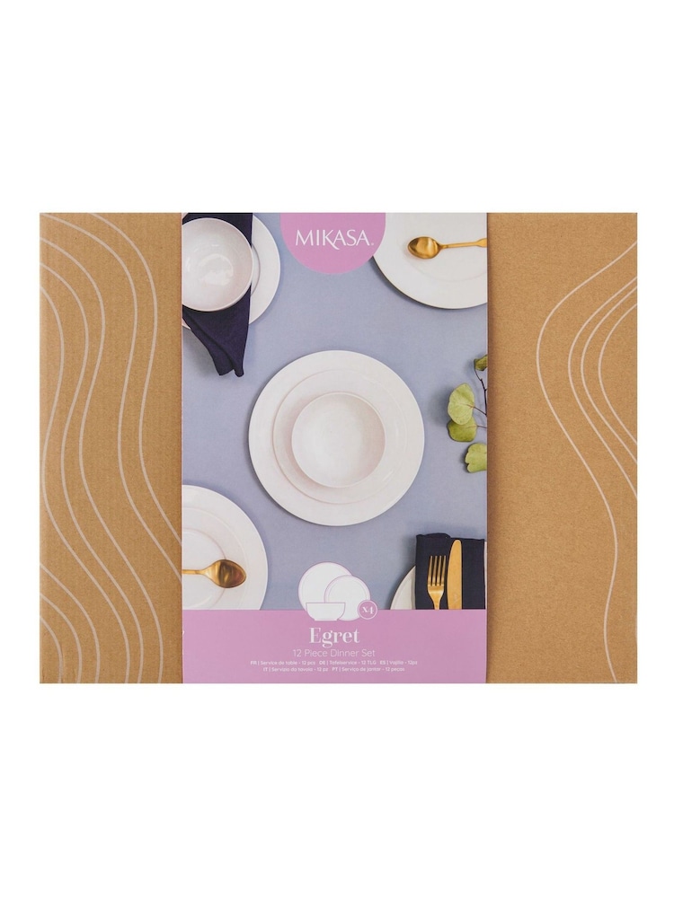 Mikasa 12 Piece White Egret Fine China Dinner Set - Image 6 of 6