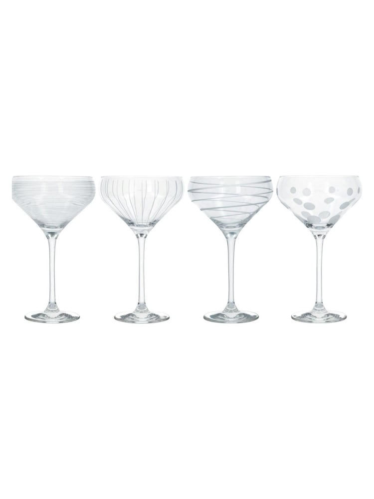 Mikasa Set of 4 Silver Cheers Crystal Coupe Champagne Glass - Image 2 of 5 Mikasa Set of 4 Silver Cheers Crystal Coupe Champagne Glass - Image 2 of 5