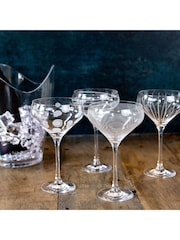 Mikasa Set of 4 Silver Cheers Crystal Coupe Champagne Glass - Image 4 of 5