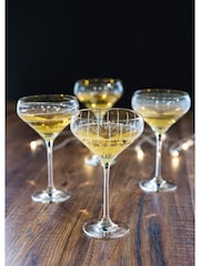 Mikasa Set of 4 Silver Cheers Crystal Coupe Champagne Glass - Image 5 of 5