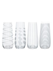 Mikasa Set of 4 Silver Cheers Stemless Crystal Champagne Flutes - Image 3 of 5
