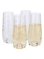 Mikasa Set of 4 Silver Cheers Stemless Crystal Champagne Flutes - Image 4 of 5