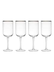Mikasa Set of 4 Gold Sorrento Ridged Crystal White Wine Glasses - Image 3 of 5