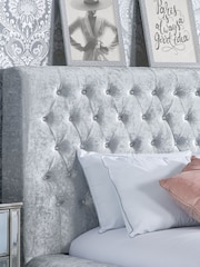 Birlea Grey Grande Crushed Velvet Fabric Bed - Image 2 of 6
